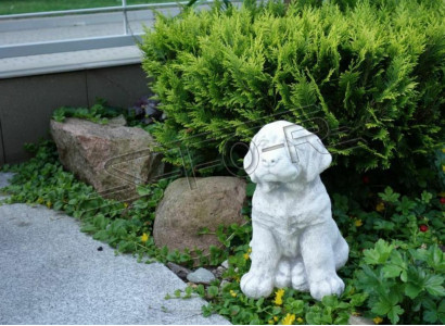 Garden decoration dog terrace stone white figurine statues decorative statue